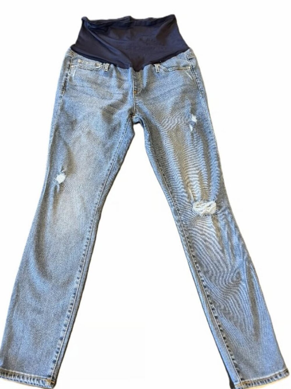 GAP Women’s True Skinny Maternity Jeans Medium Wash Lightly Distressed Size 30R
